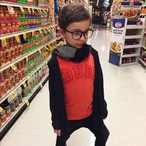 H&M striped black and white infinity scarf